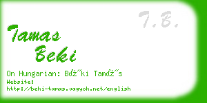 tamas beki business card